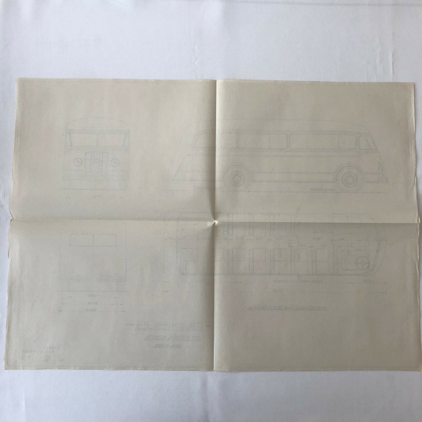 1935 Coachbuilder Bus Design Blueprint Rendering Blue Print Coach Bus Truck