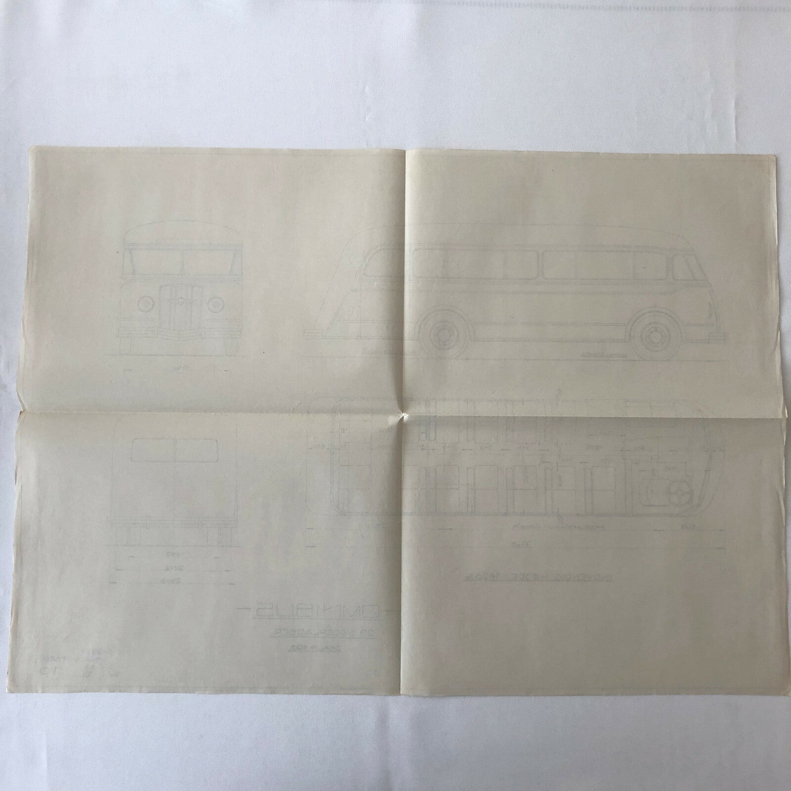 1935 Coachbuilder Bus Design Blueprint Rendering Blue Print Coach Bus Truck