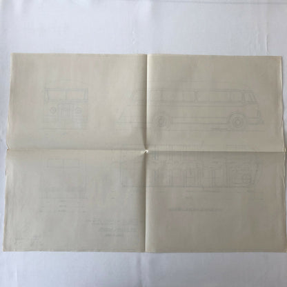 1935 Coachbuilder Bus Design Blueprint Rendering Blue Print Coach Bus Truck