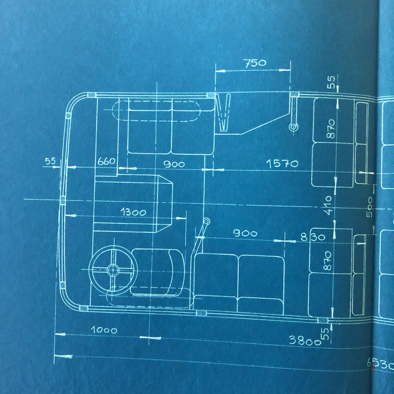 1933 Bus Interior Design Blueprint Trambus Blue Print Truck 