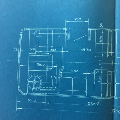 1933 Bus Interior Design Blueprint Trambus Blue Print Truck 