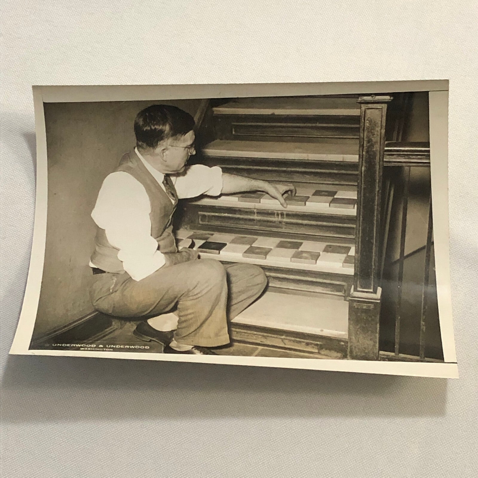 Press Photo Photograph Lot Man Making and Installing Tiles 1930s Underwood Photo