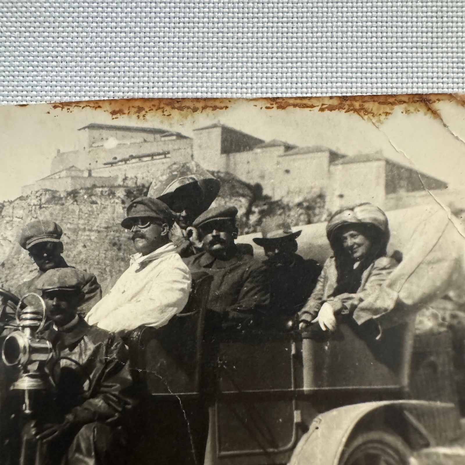 Vintage Photograph Photo People in Early Antique Automobile