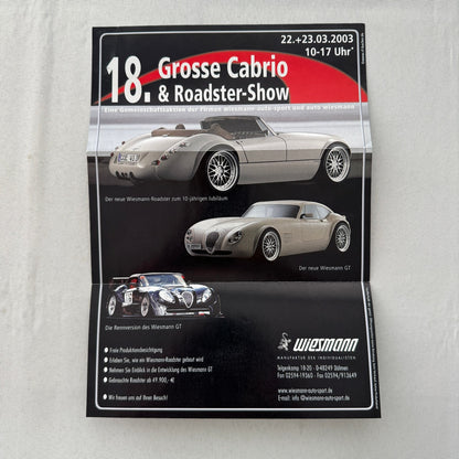 Wiesmann Car Sales Brochure Catalog Lot Wiesmann Roadster German Text
