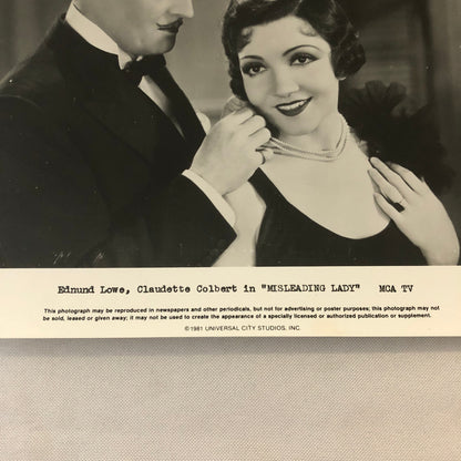 Vintage Movie Press Photo Photograph Misleading Lady Claudette Colbert +