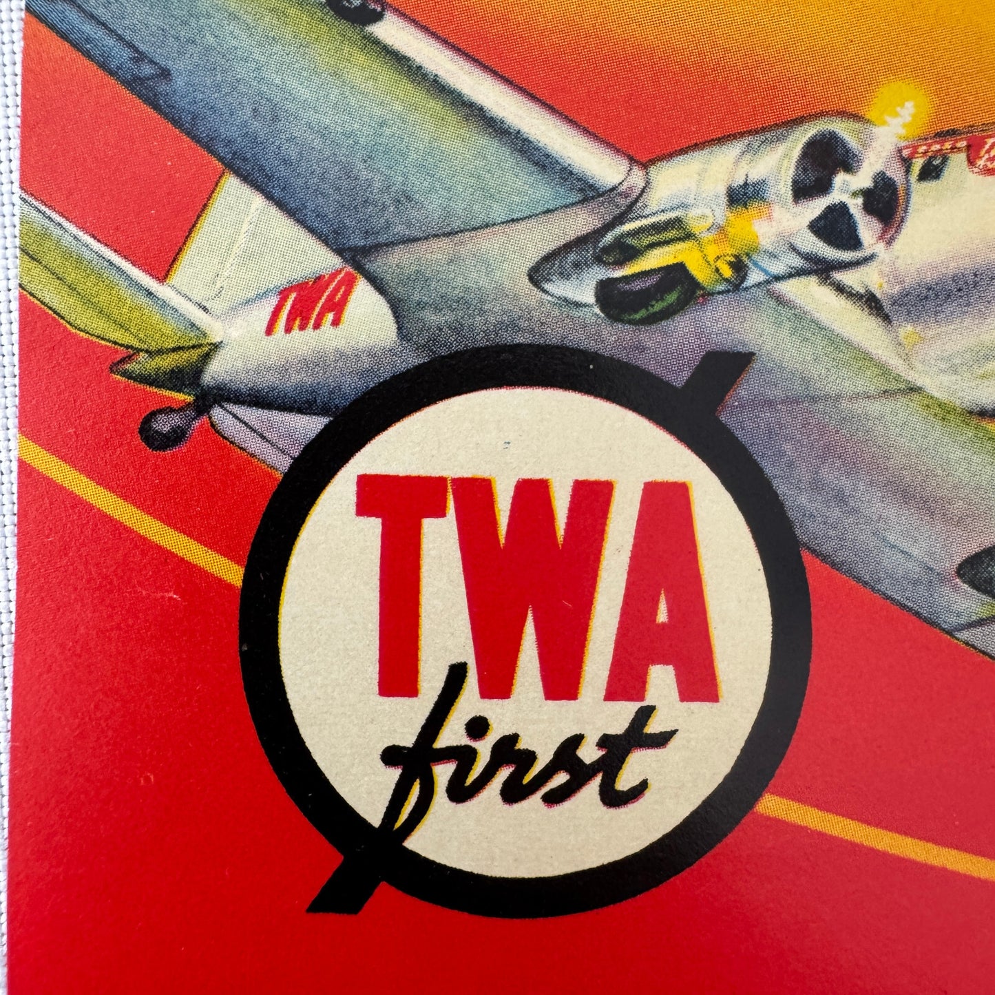 TWA Lindbergh Line Luggage Label Vintage Airplane Airline Aircraft
