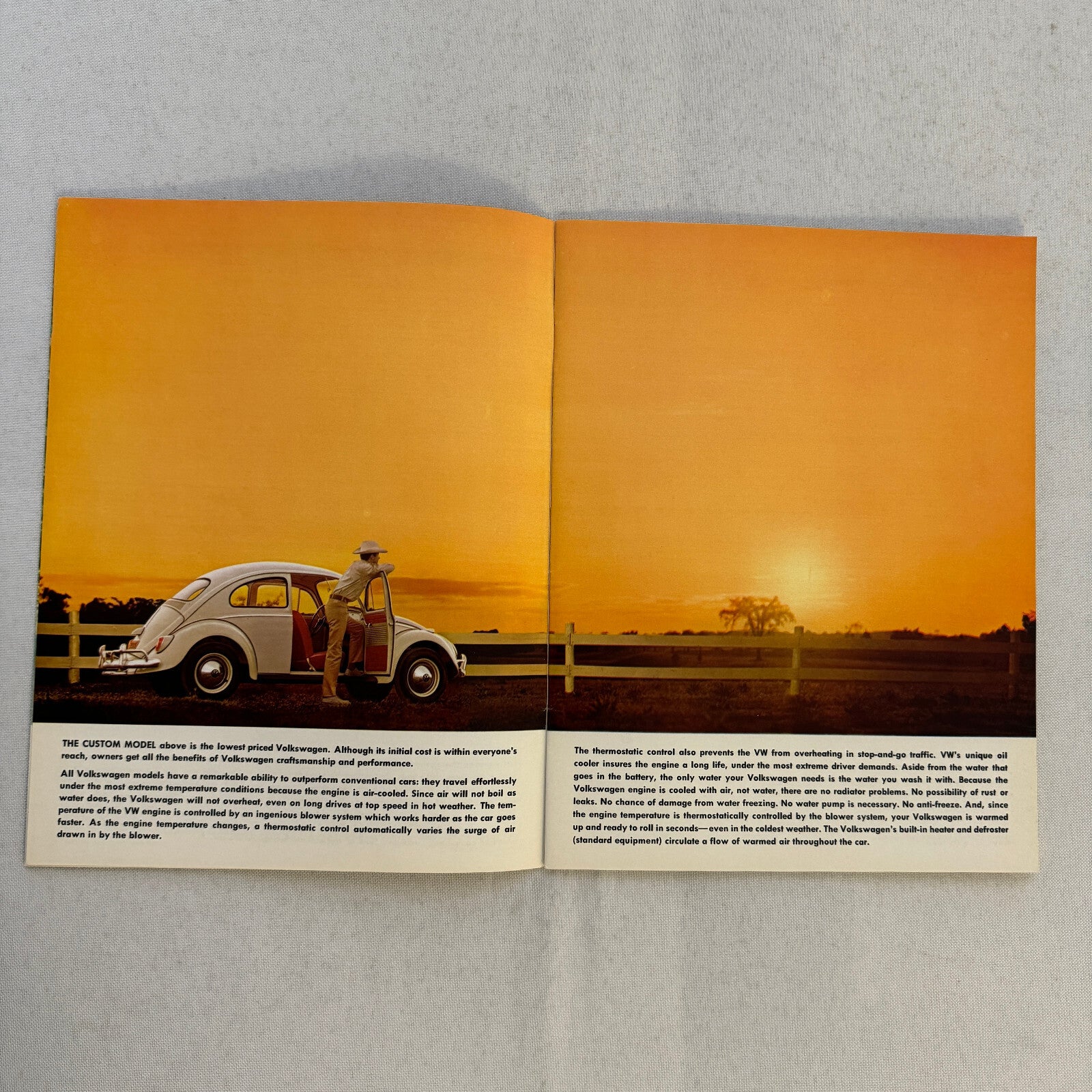 Volkswagen VW 1200 Beetle Bug Car Sales Brochure Catalog Advertising Vintage