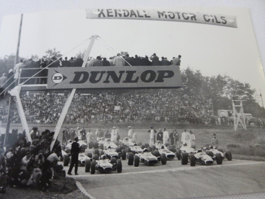 Vintage 1966 Racing Photograph Photo - USA Grand Prix Cars - Dunlop Tire Kendall