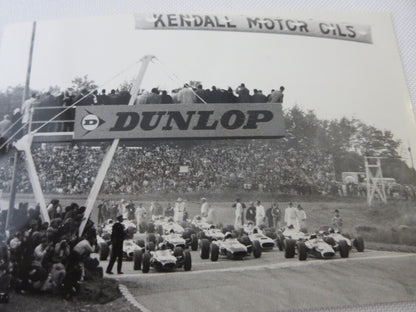 Vintage 1966 Racing Photograph Photo - USA Grand Prix Cars - Dunlop Tire Kendall