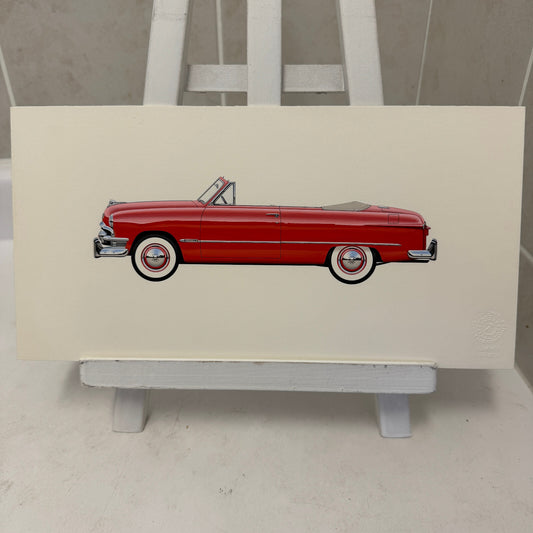 1950 Ford Custom Convertible Club Coupe Car Illustration Art Drawing Hand Drawn