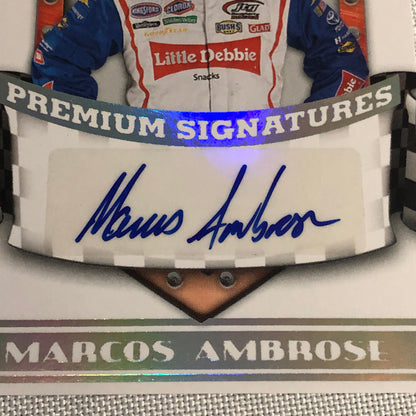 2009 Press Pass Premium Signatures Marcos Ambrose Signed Signature Auto Card