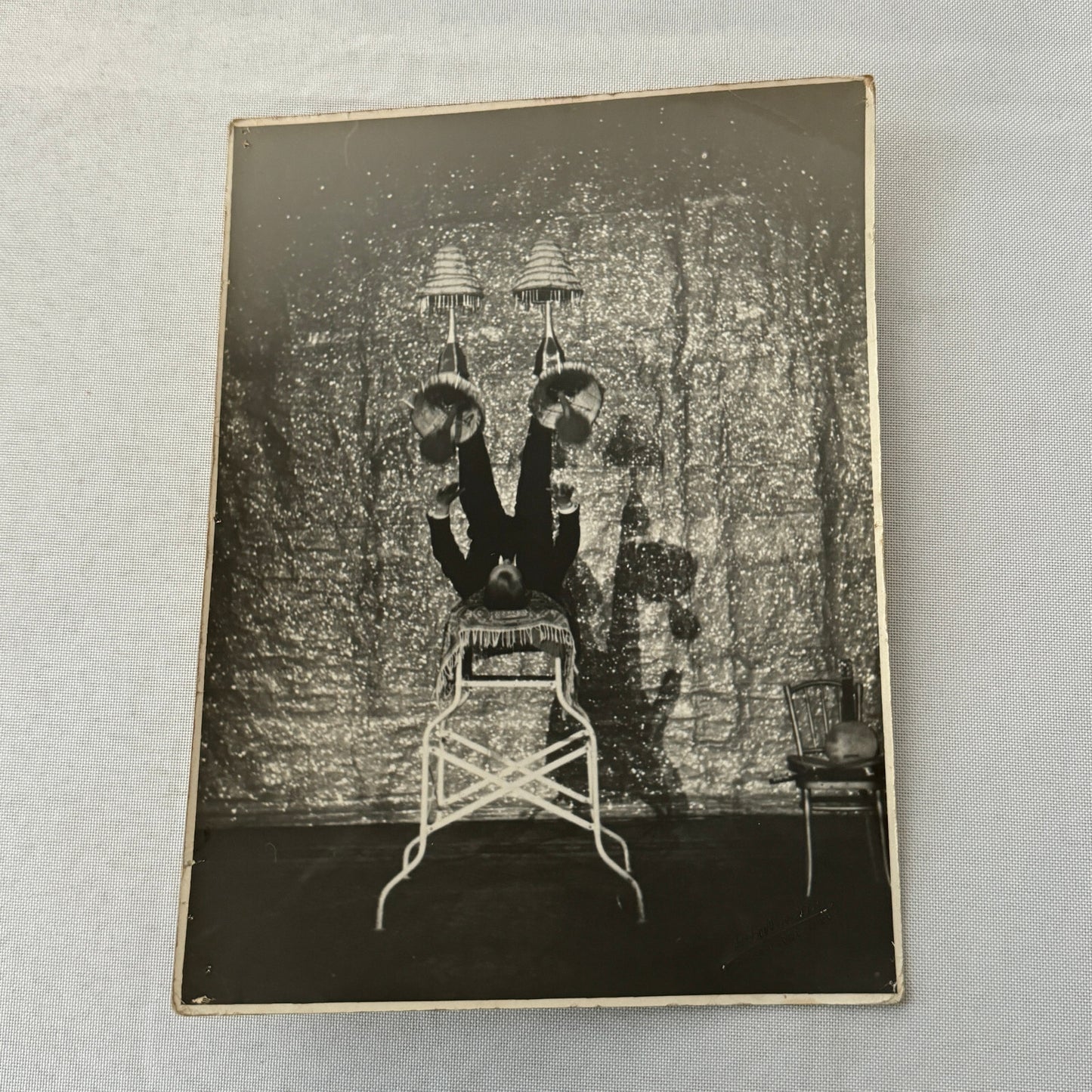 Vintage Circus Performer Balancing Act Juggling Photo Photograph
