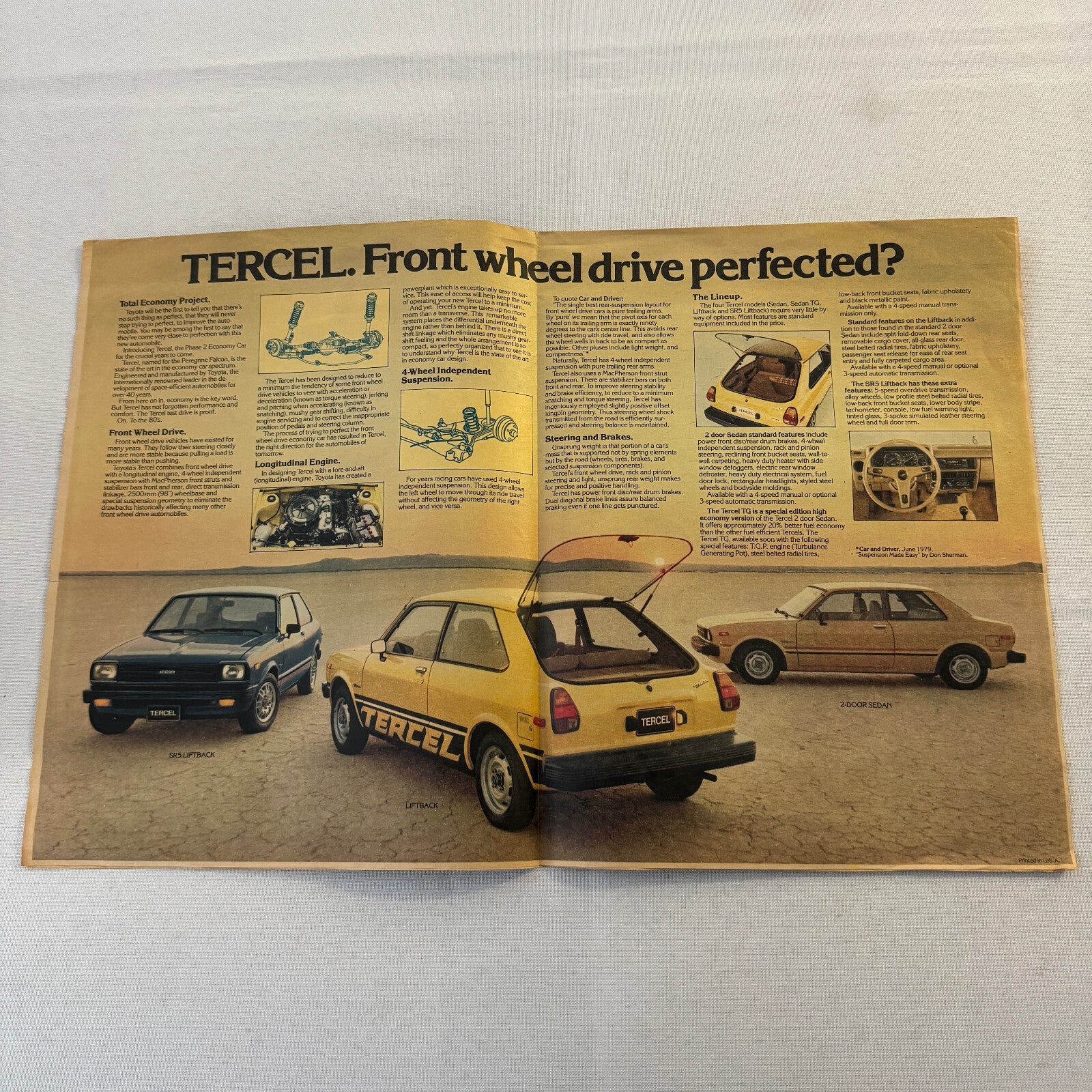 1980 Toyota Car Newspaper Insert Brochure Tercel SR5 Sedan Liftback Corolla