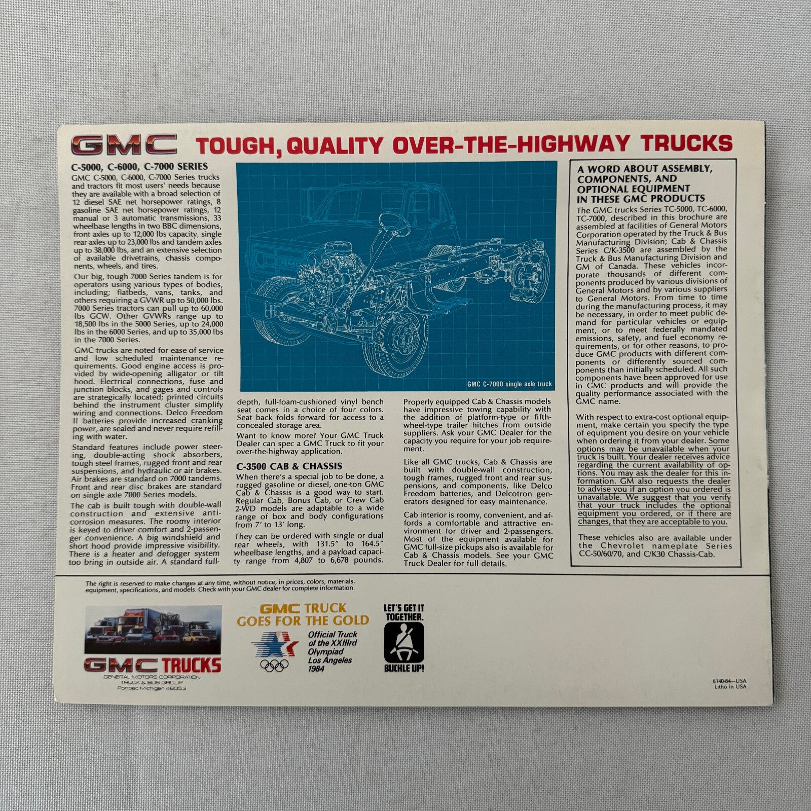 GMC Highway Truck Sales Brochure Catalog C-3500 C-5000 C-6000 C-7000 Series