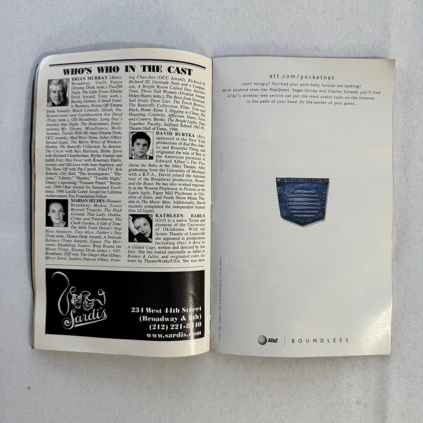 The Play About the Baby Cast Signed Playbill 2001 Autographed Kathleen Early