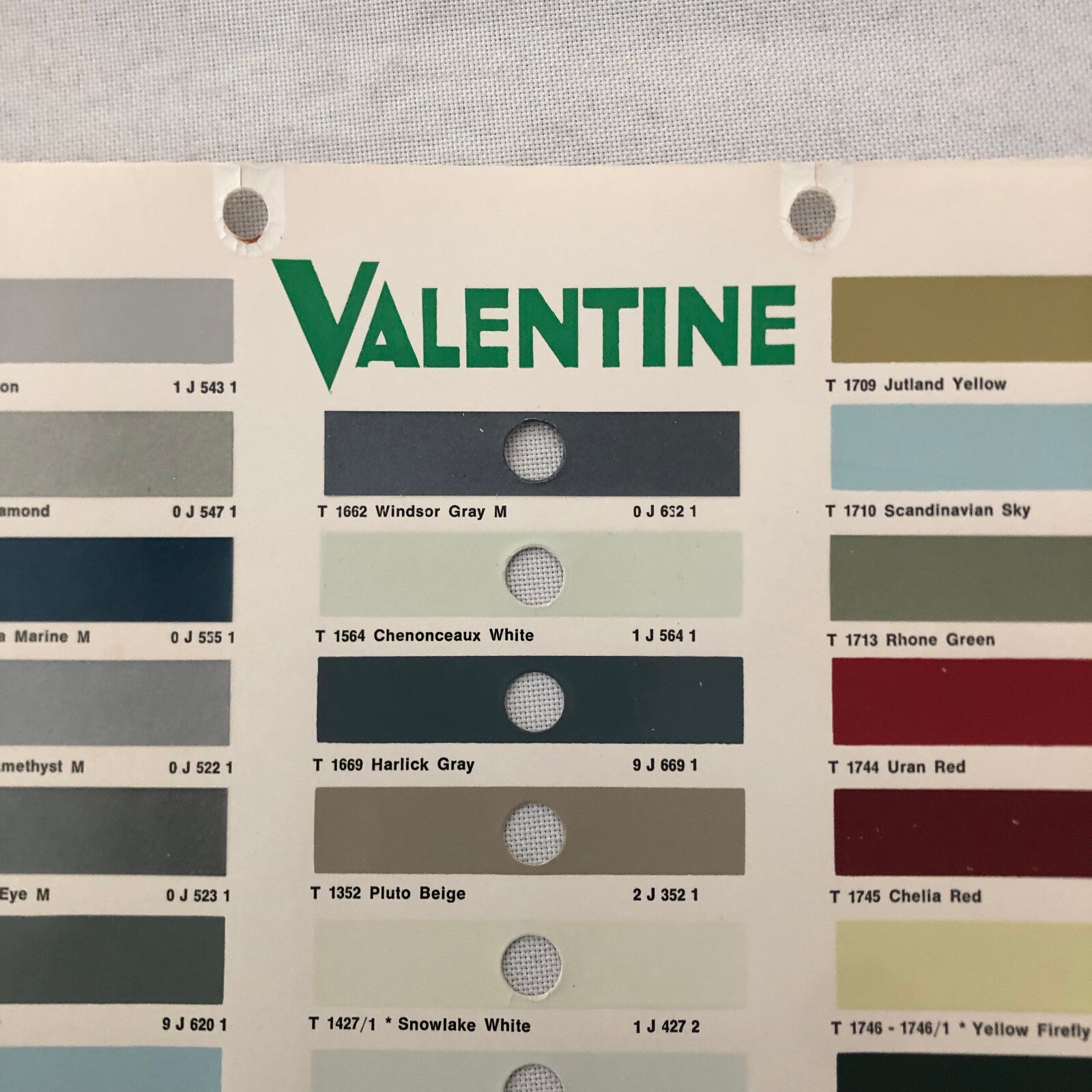 1968 1969 Toyota Car Paint Chip Color Sample Sheet Valentine