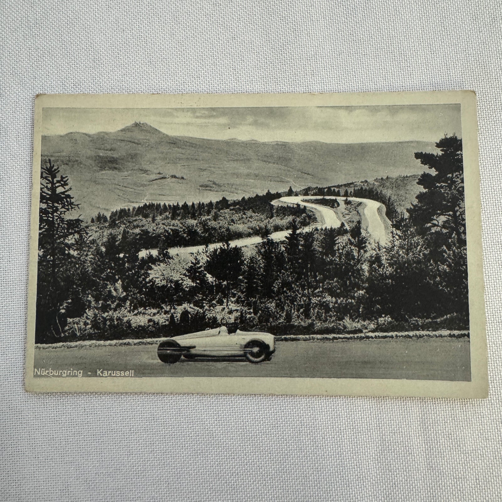 Vintage Nurburgring Racing Postcard Post Card 1936 Postmark Race Track Car