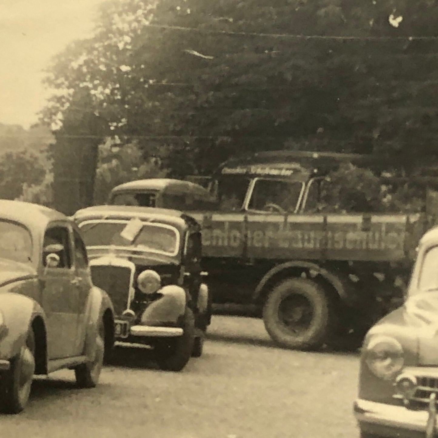 Vintage Photo Photograph Snapshot People with VW Volkswagen Beetle Bug Cars
