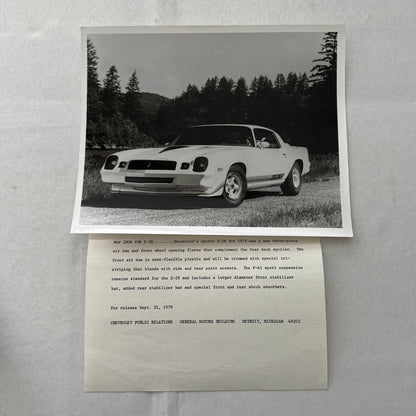 1979 Chevrolet Camaro Z28 Factory Press Publicity Photo Photograph Chevy