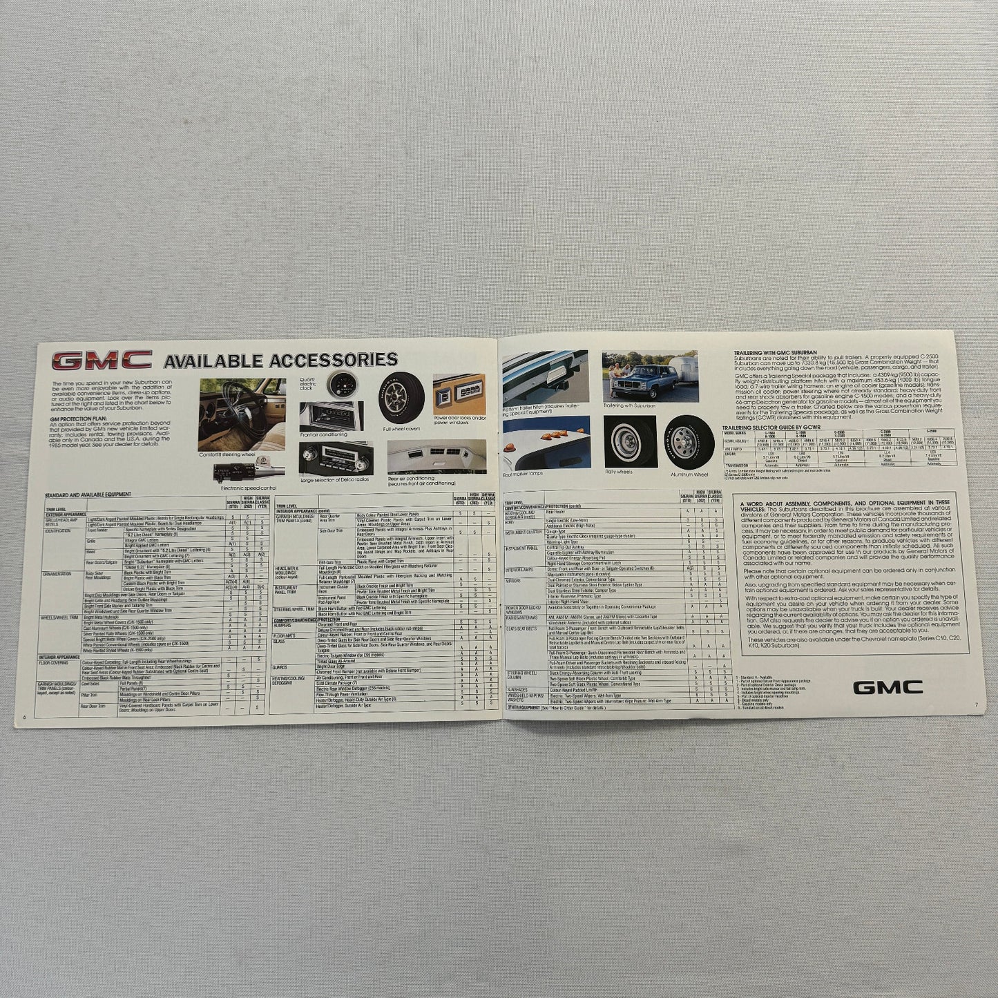 1985 GMC Suburban Truck Sales Brochure Catalog Advertising Vintage