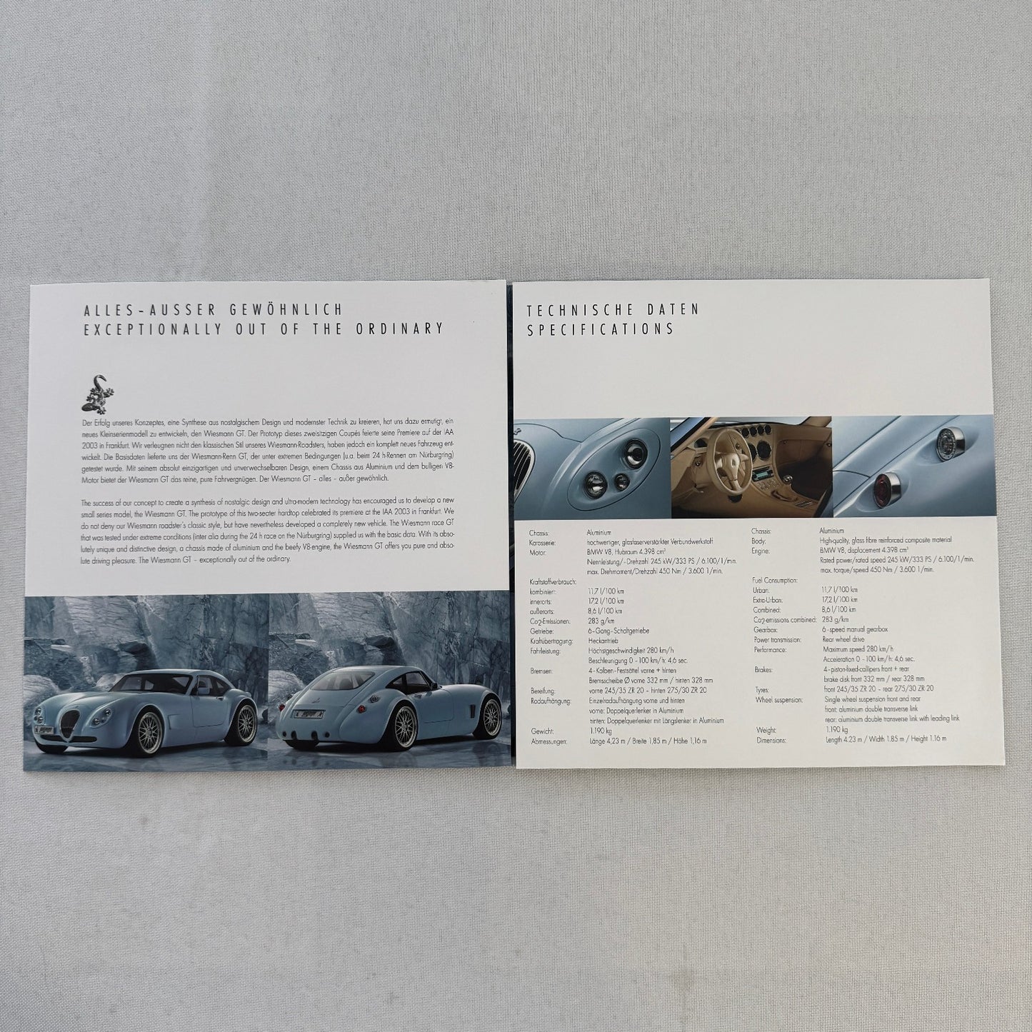 2005 Wiesmann GT Brochure Catalog Sports Car GERMAN Text