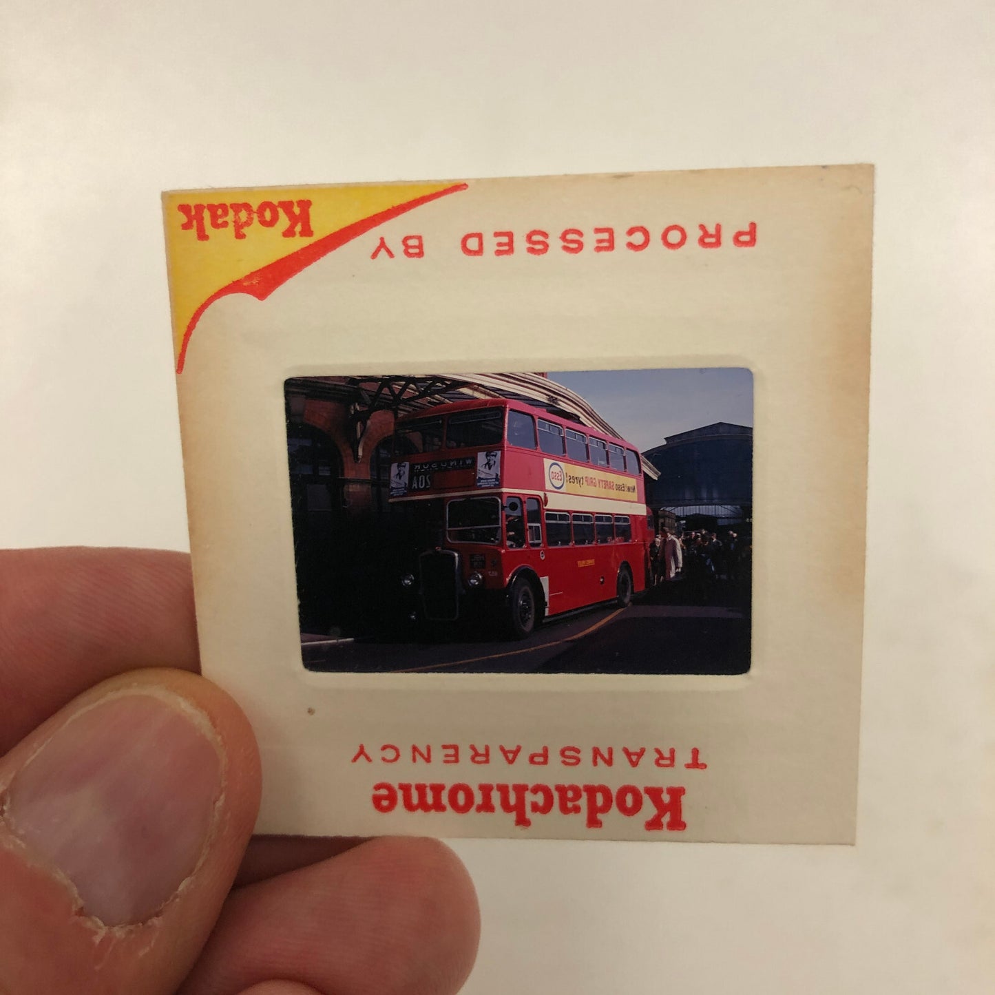 35MM Slide Photo London Double Decker Bus Truck 1969 