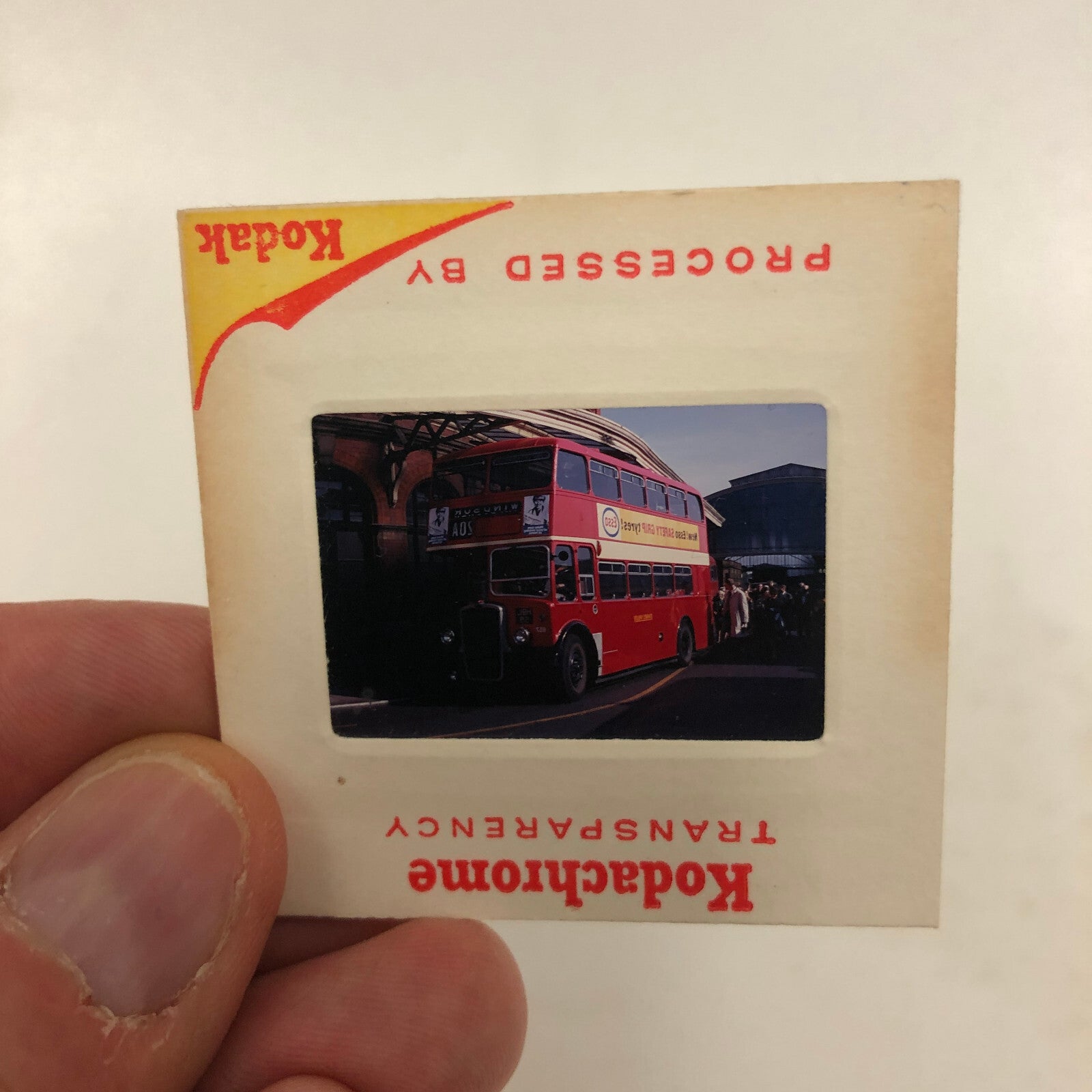 35MM Slide Photo London Double Decker Bus Truck 1969 