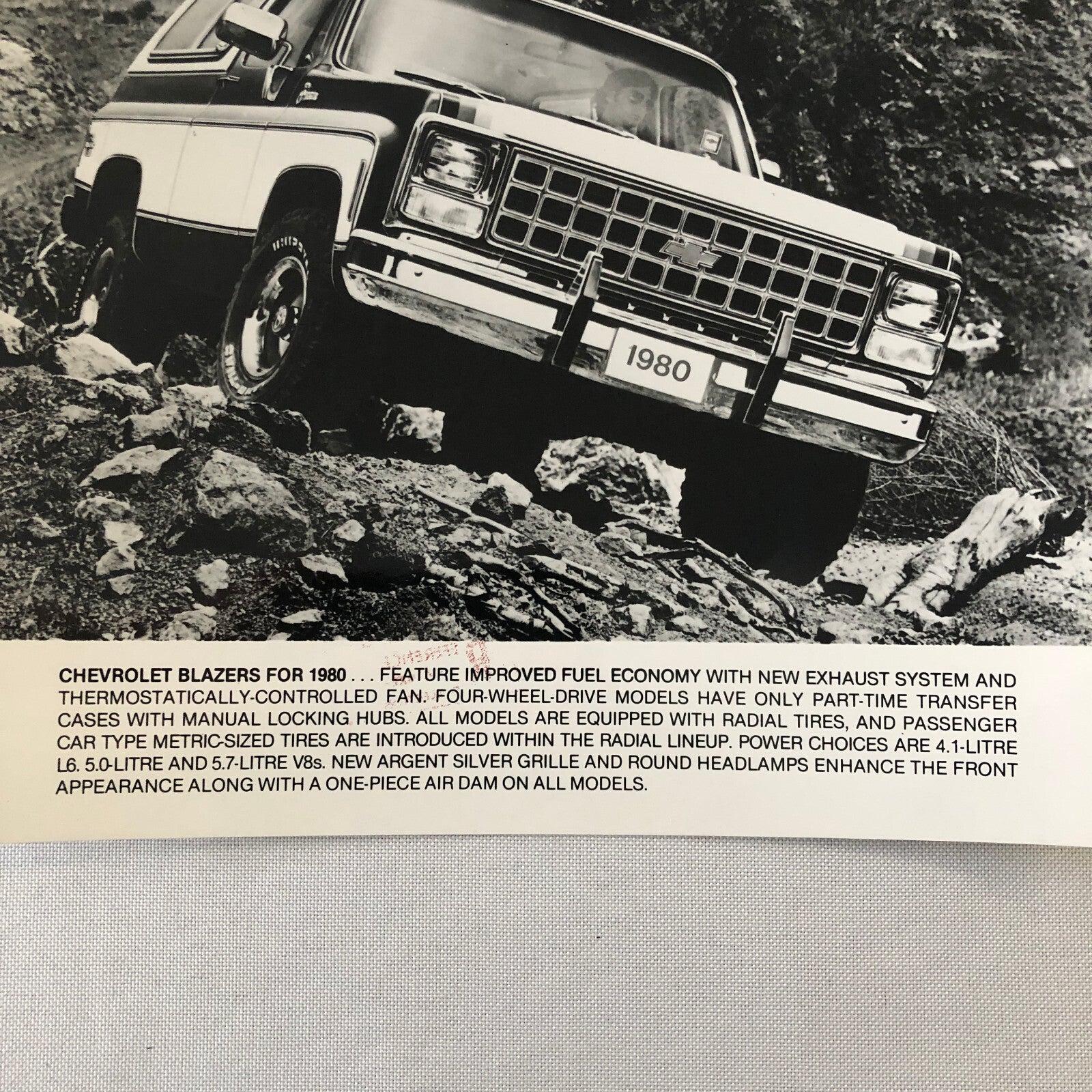 1980 Chevrolet Blazer Truck Press Photo Photograph Print Chevy