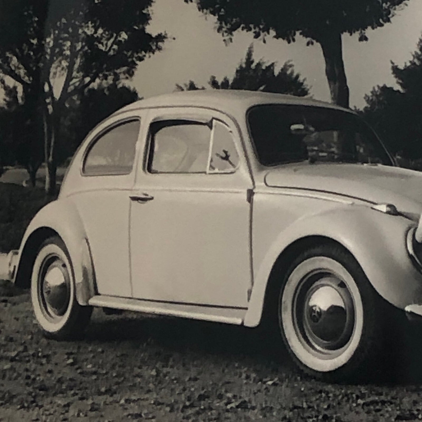 Vintage Photo Photograph Snapshot Child with VW Volkswagen Beetle Bug