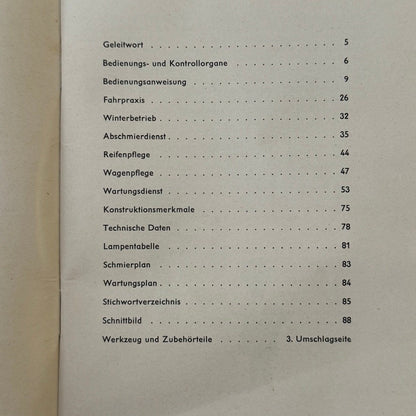 1960 Volkswagen Beetle Owners Manual Instruction Book Convertible Coupe GERMAN