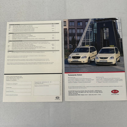 2004 Kia Carnival and Carens TAXI CAB Sales Brochure Catalog German Text