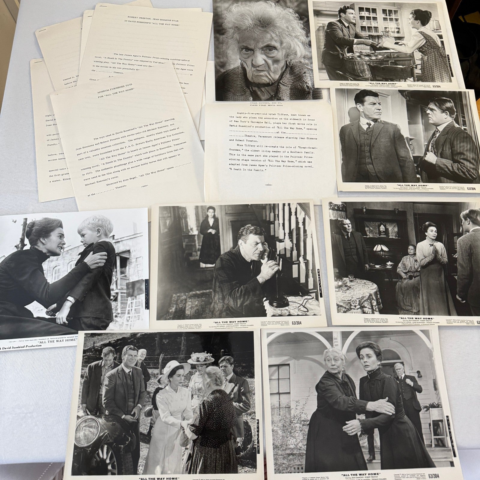 All The Way Home 1963 Movie Film Press Kit with Photo Press Release