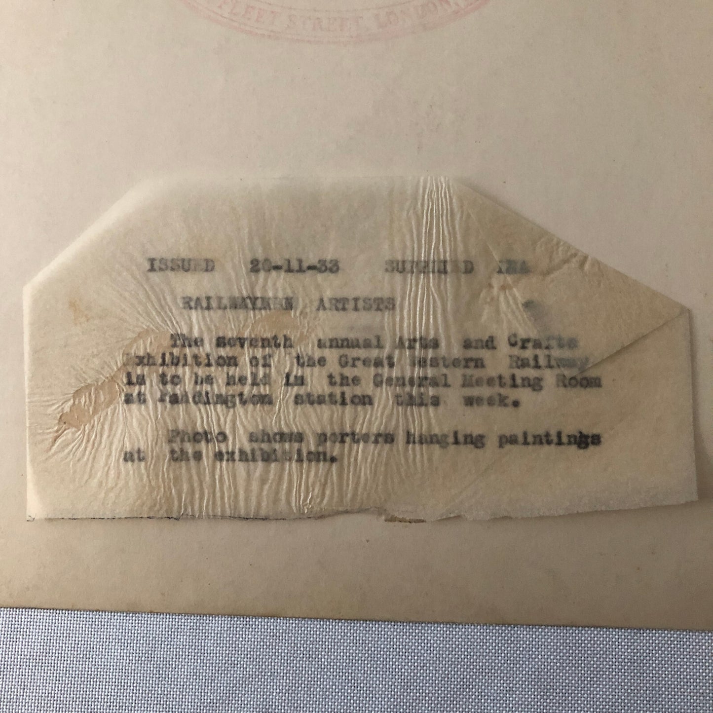 Vintage Press Photo Photograph Great Western Railway Art Painting Exhibit 1933