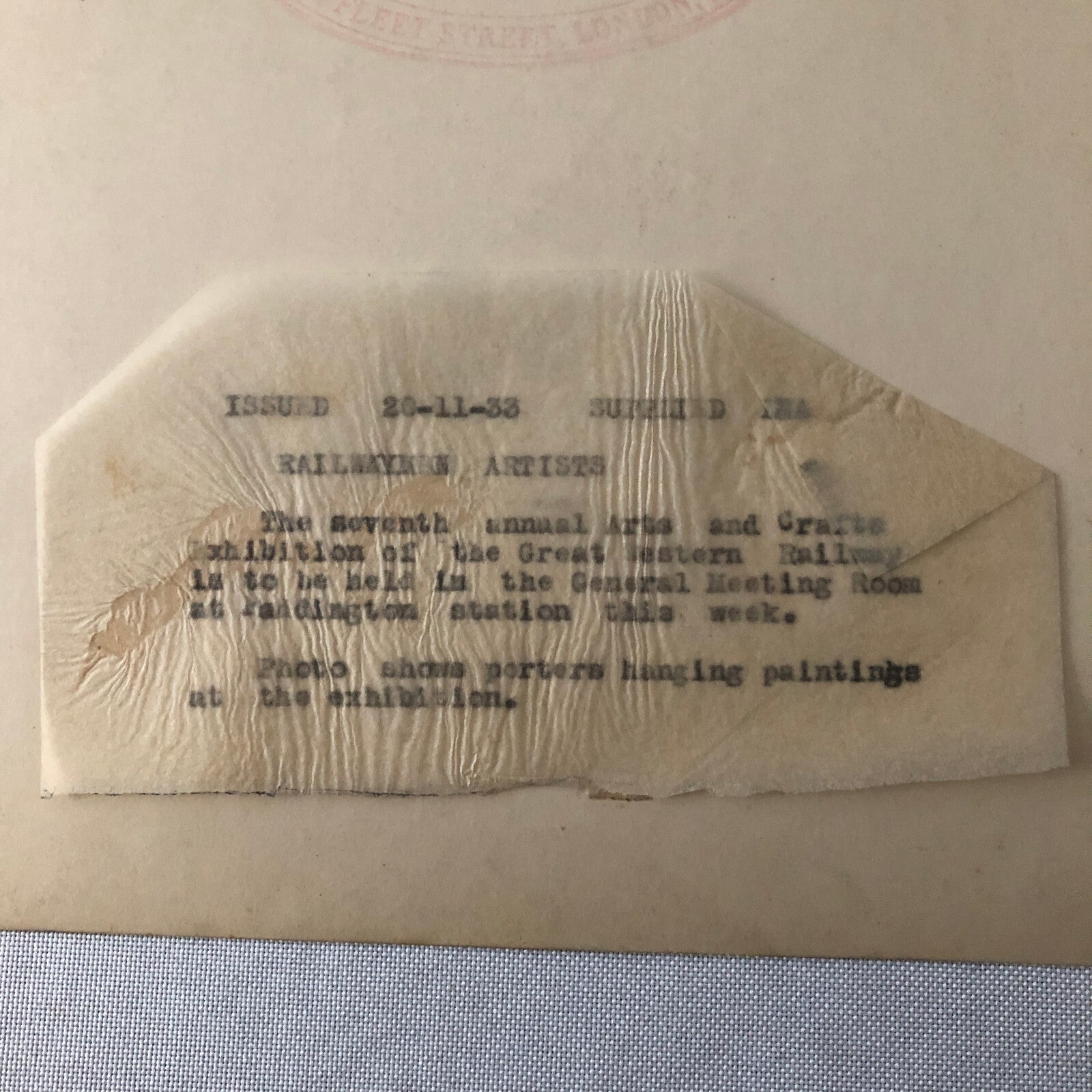 Vintage Press Photo Photograph Great Western Railway Art Painting Exhibit 1933