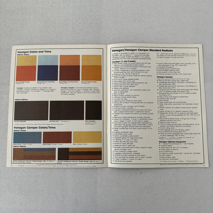 1980 Volkswagen VW Vanagon and Camper Sales Brochure Catalog Advertising
