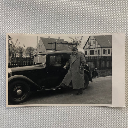 Vintage Photo Photograph Man with Car Automobile 1938  - Tag AL22SM2