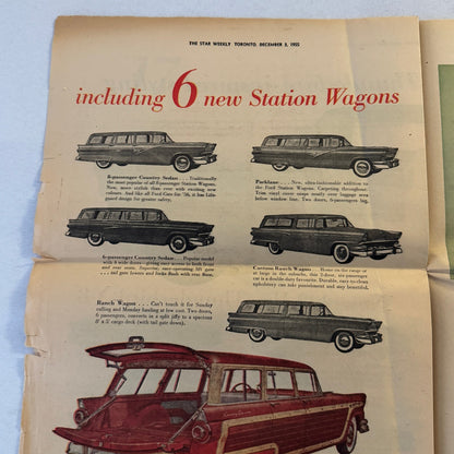 1956 Ford Car Sales Brochure Newspaper Crown Victoria Thunderbird Tudor Wagon +