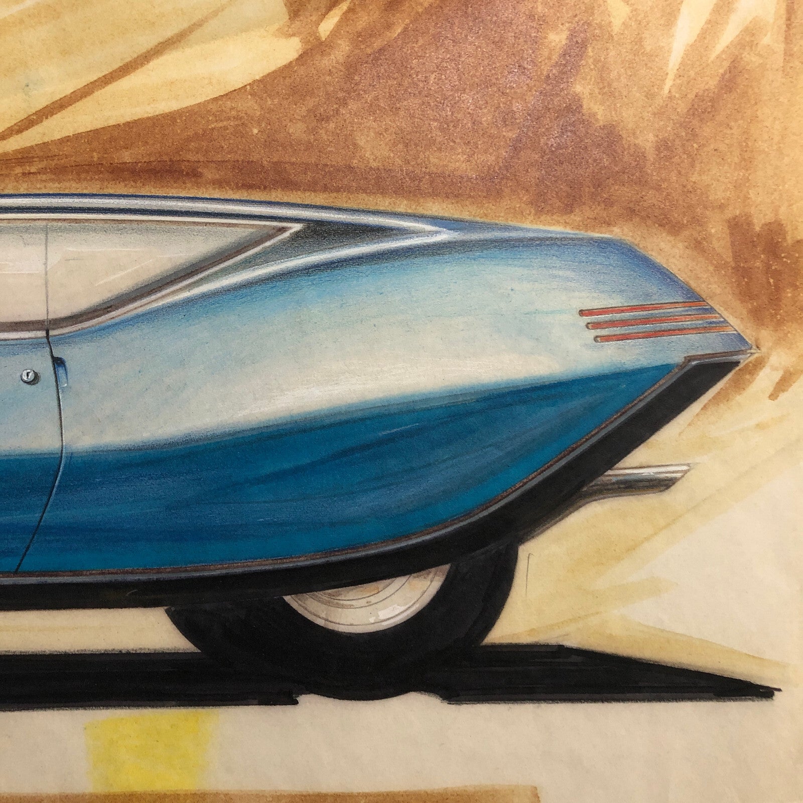 Styling Concept Automobile Illustration Art Drawing Sketch Vintage Car 1968