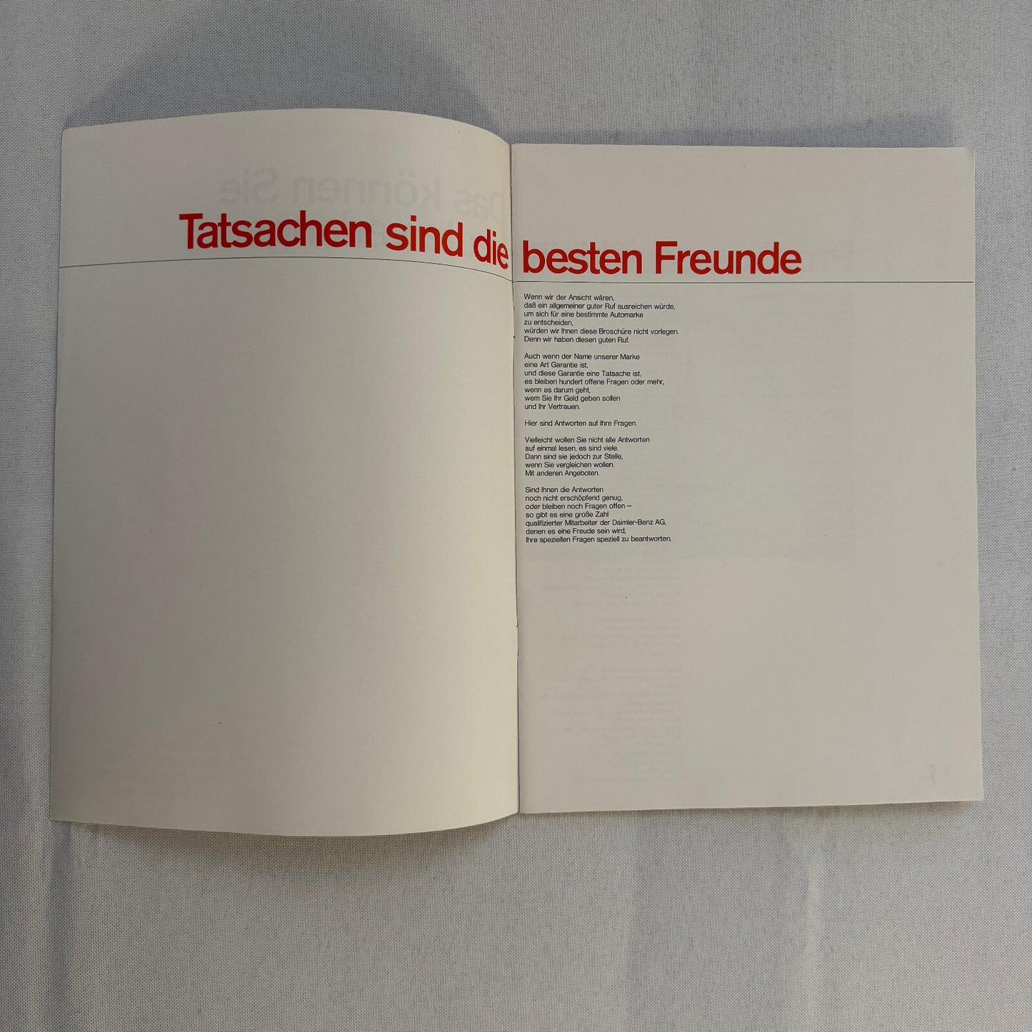 Vintage Mercedes Benz Sales Brochure Catalog 280 SL 300 SEL 600 230 250 GERMAN