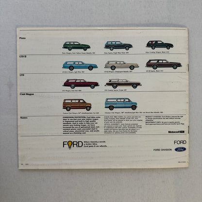 1977 Ford Station Wagon Car Sales Brochure Pinto Cruising Wagon Club Wagon LTD