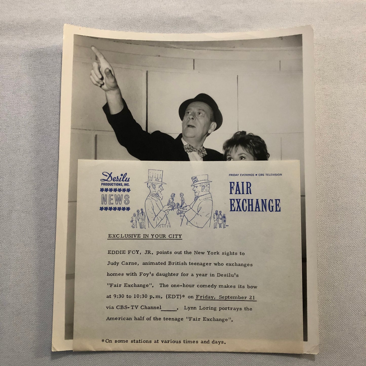 Desilu Studios Vintage Television Press Photo Fair Exchange Judy Carne Eddie Foy