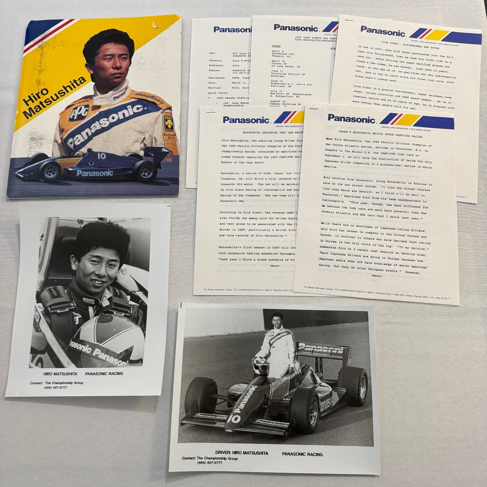 Hiro Matsushita CART Indy Car Racing Driver Press Kit Panasonic Team Vintage