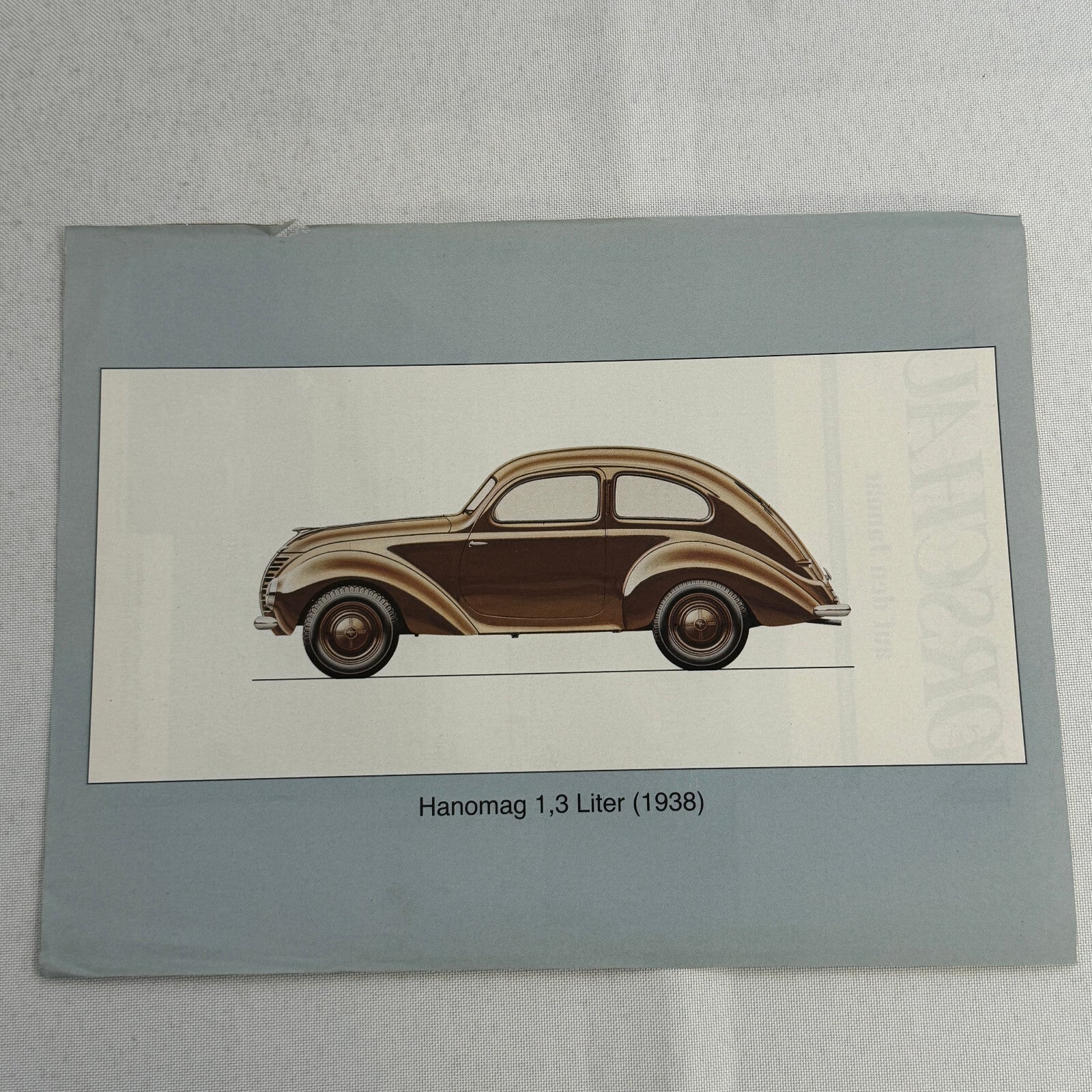 1939 Hanomag Car Illustration Art Drawing Hand Drawn Vintage