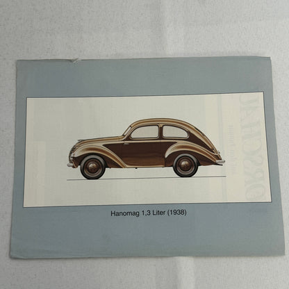 1939 Hanomag Car Illustration Art Drawing Hand Drawn Vintage