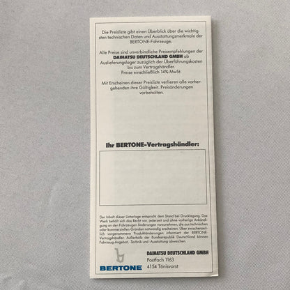 1991 Bertone Freeclimber SUV Sales Brochure BMW Engine Bertone Free Climber