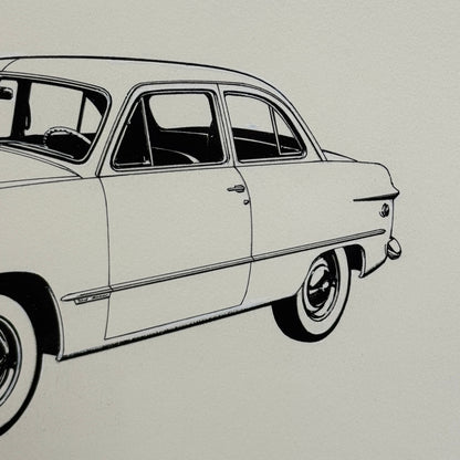 1949 Ford Custom Tudor Car Illustration Art Drawing Hand Drawn Robert Preis
