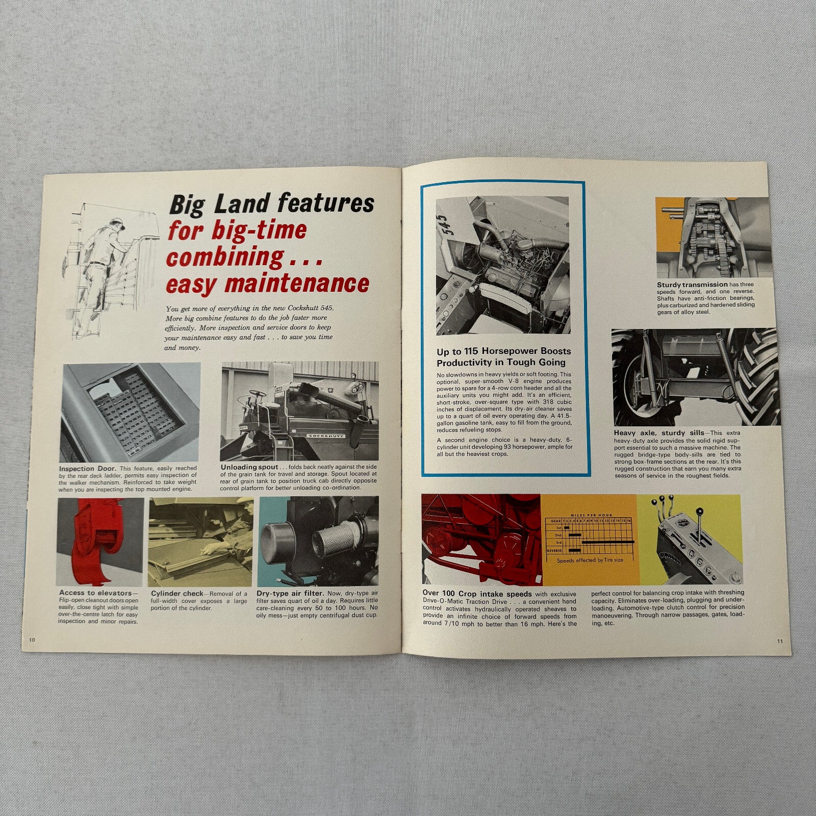 Cockshutt 545 Combine Sales Brochure Catalog Vintage Farm Equipment