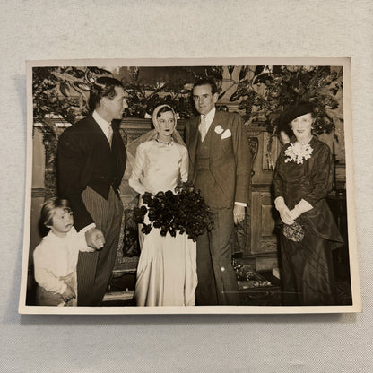 1934 Wedding Press Photo Photograph British London News Agency LNA