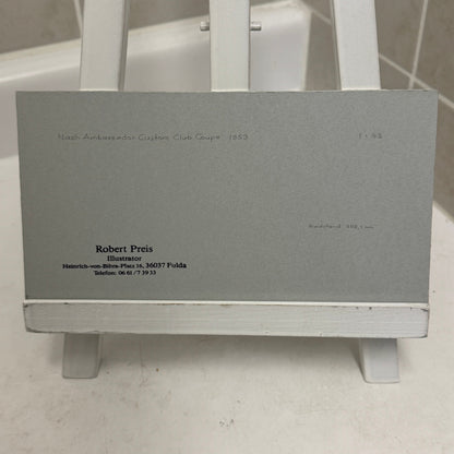 1953 Nash Ambassador Club Coupe Car Illustration Art Drawing Vintage Miniature