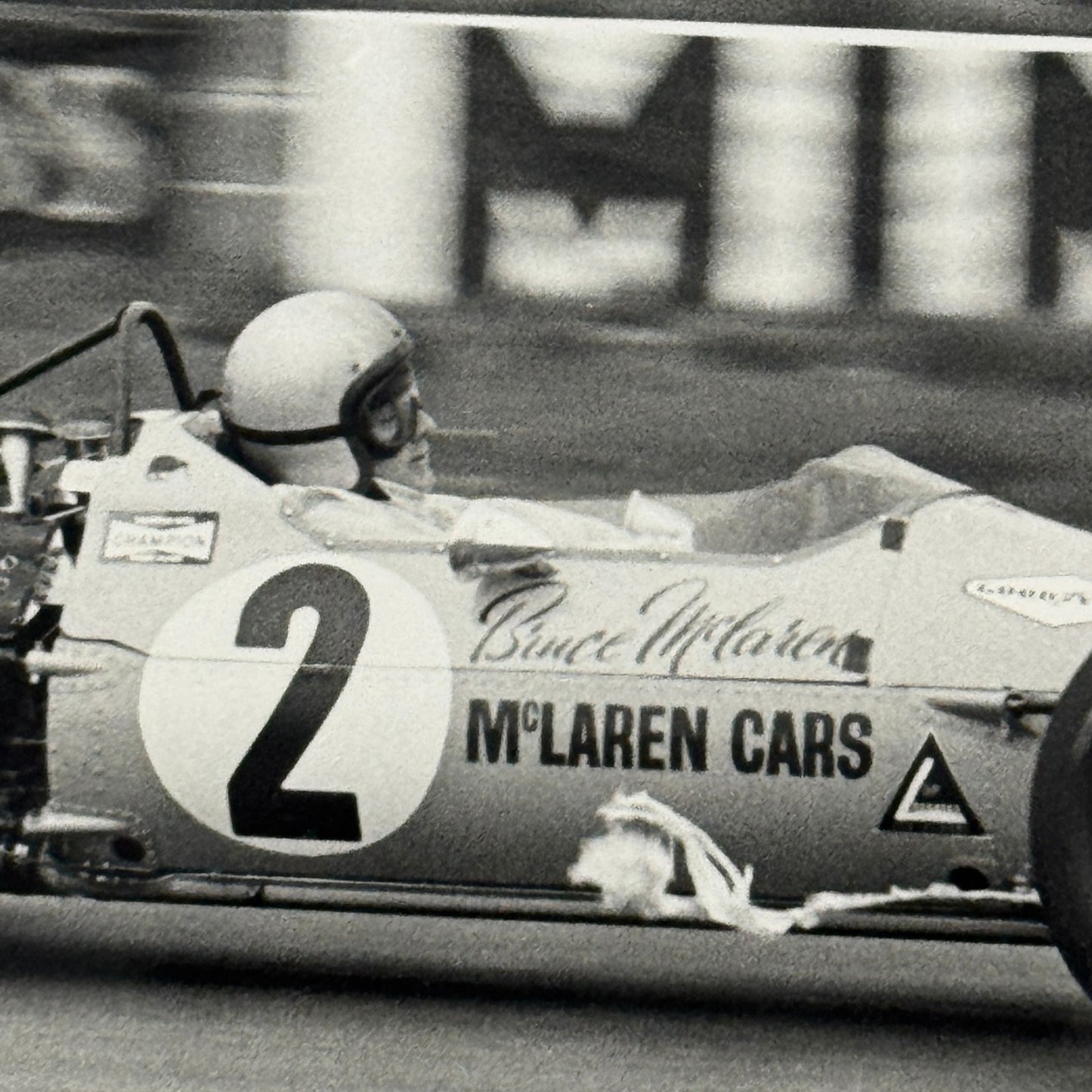 Vintage Racing Photo McLaren 1968 British Grand Prix Bruce McLaren Photograph
